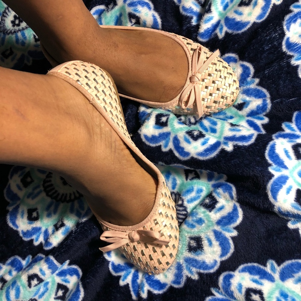Pink and silver laced sandals